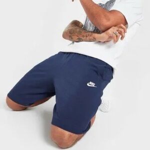 NIKE Men's XL Blue Casual Athletic Sports Fleece Drawstring Shorts w/pockets GUC